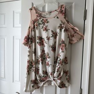 Cold shoulder floral top